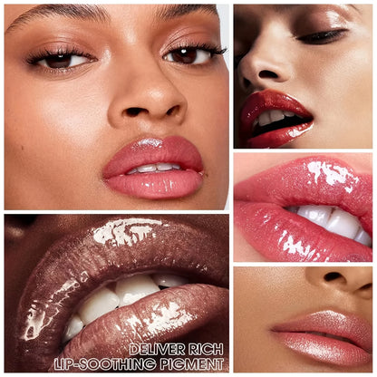 Beauty Moisturizing Lip Gloss with Shimmer - Hydrating Liquid Lip Shine Oil for Adult, Nourishing 3D Effect, Long-Lasting