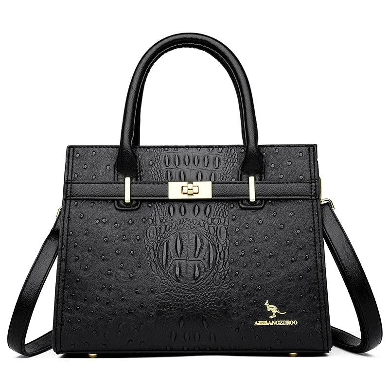 3-layer Women Single Shoulder Bag Soft Leather Designer Handbag Brand Tote Bag Large Capacity Casual Women Handbags