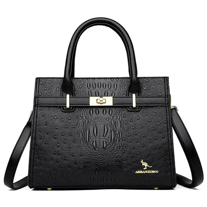 3-layer Women Single Shoulder Bag Soft Leather Designer Handbag Brand Tote Bag Large Capacity Casual Women Handbags