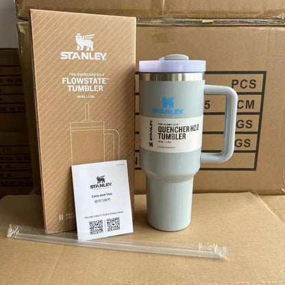 Stanley 30oz 40oz Insulated Tumbler With Lid and Straws Stainless Steel Coffee Tumbler with Handle Vacuum Leak Proof Coffee Cup