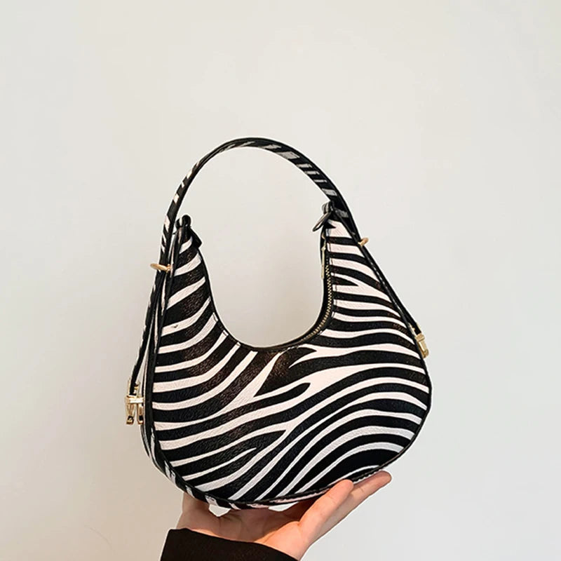 Cow Pattern Shoulder Bag For Spring/Summer Versatile Women's Bag Personalized Korean Leopard Pattern Underarm Handbag