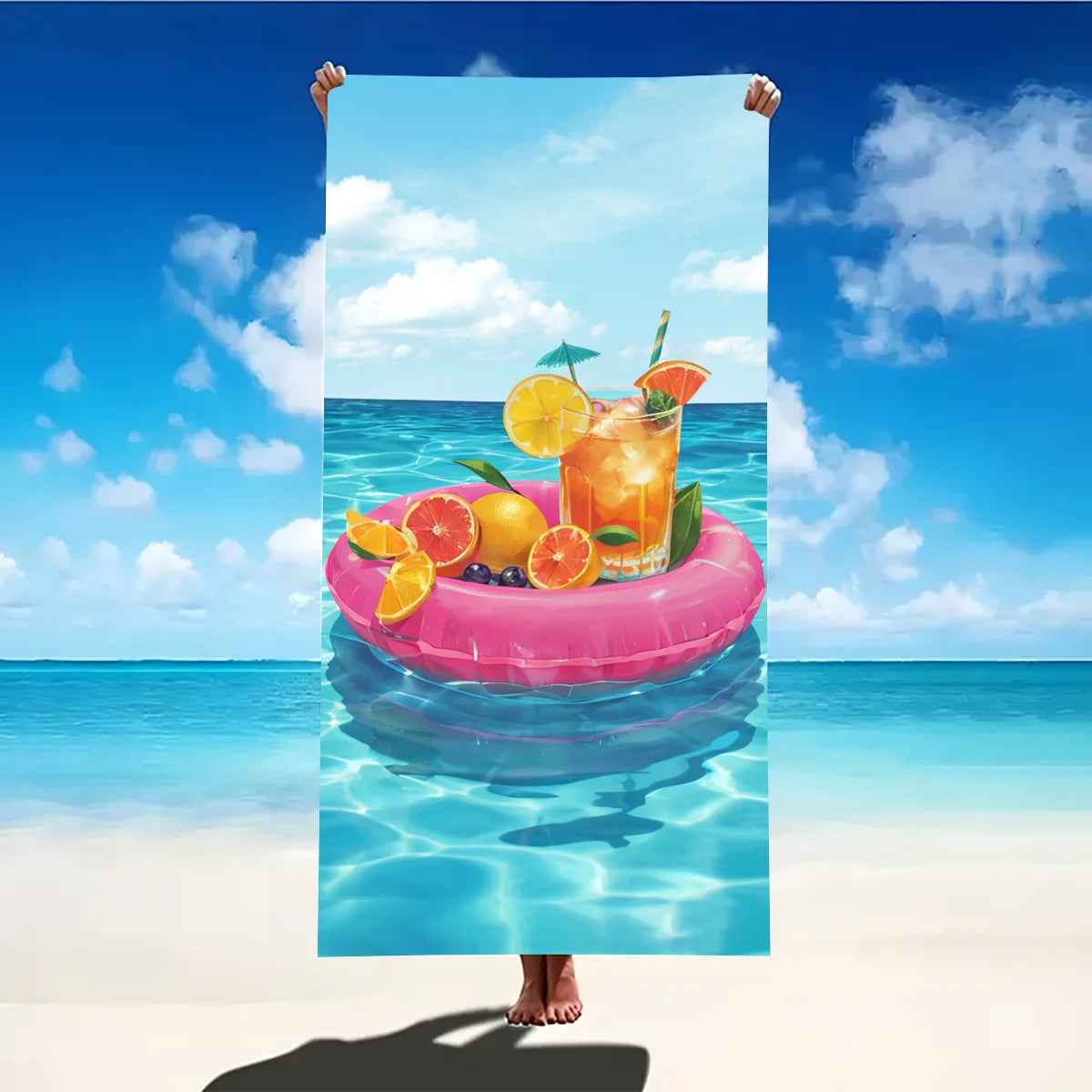 Print Sea Beach Towel Quick-Dry Washable Beach Towels Sandproof Portable Beach Towels  For Travel Swimming Camping Beach