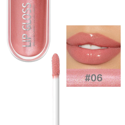 Glitter Lip Gloss Long Lasting Diamond Pearlescent Metallic Liquid Lipstick Moisturizing Lip Glaze Cosmetics