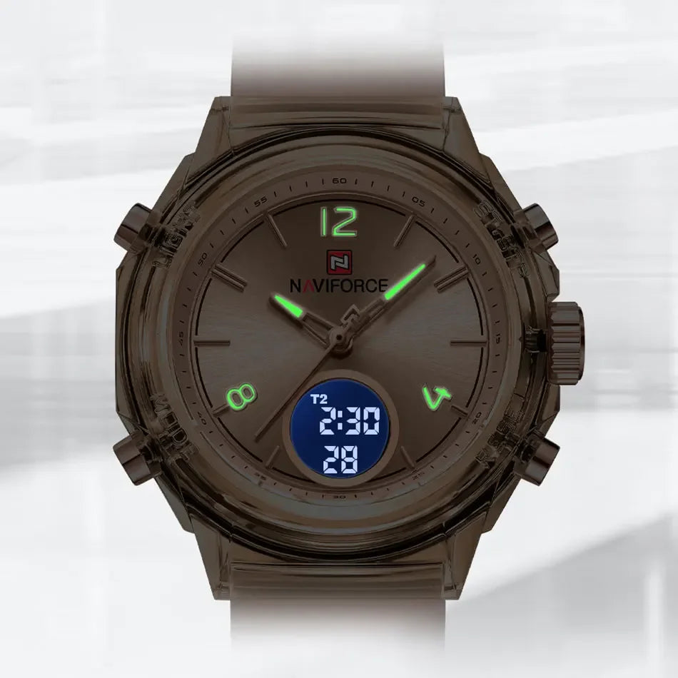 Women's Watch Outdoor Sports Waterproof Watches Dual Time Display Quartz Wristwatches Rubber Digital Clock