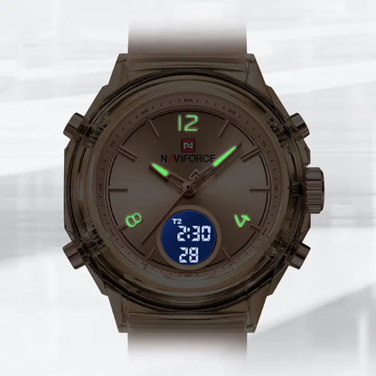 Women's Watch Outdoor Sports Waterproof Watches Dual Time Display Quartz Wristwatches Rubber Digital Clock