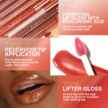 Hyaluronic Acid Lip Gloss, 8-Color Shimmering Lip Tint, Moisturizing Hydrating,Long-Lasting Shine Popular Best-Selling lip gloss