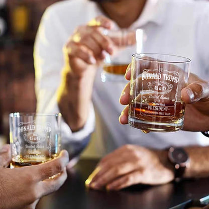 1/2/4PCS Trump Whiskey Glass Wine Glass Lasers Engraved Presidency Glasses Right Wing,Glassware for Drinking,Conservative Gift