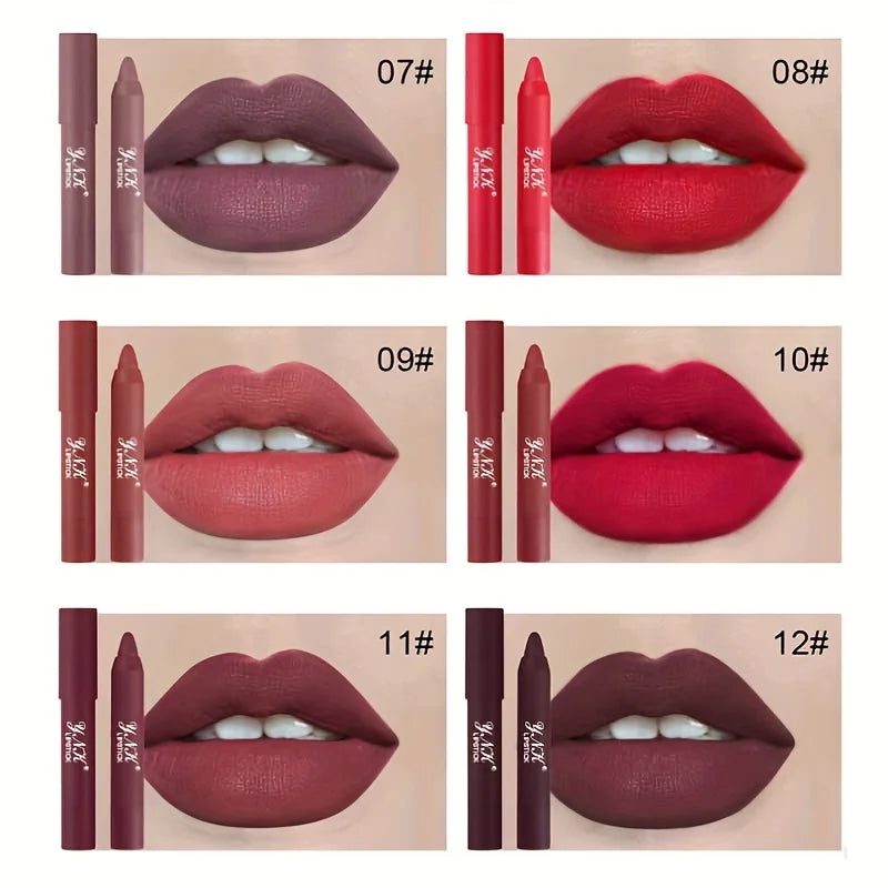 1PC Velvet Matte Lipsticks Pencil Waterproof Long Lasting Sexy Red Lip Stick Non-Stick Cup Makeup Lip Tint Pen Cosmetic