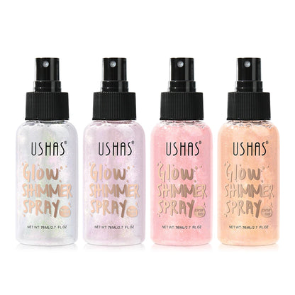 Body highlight spray, quick-drying and non-sticky, liquid glitter highlighter, long-lasting gloss