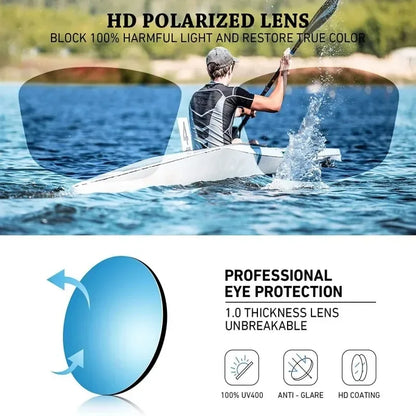 Men’s Polarized Sports Sunglasses with Rope – UV400 Outdoor Driving & Hiking Eyewear