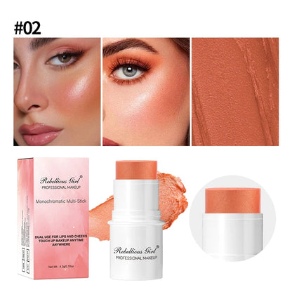 Blush Contour Highlighter Stick for Cheeks Eyes Lip Lightweight Dewy Finish Blush Stick Contour Natural Blusher Stick Makeup Set