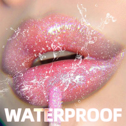 Glitter Lip Glaze Long Lasting Waterproof Liquid Lipstick Dewy Finish Lip Oil Lip Tint Moisturizing Lip Balm Highly Pigmented