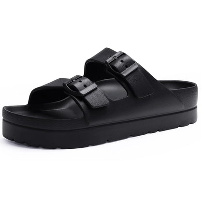 Fashion Thick Sole Slippers For Women Lightweight EVA Beach Shoes With Adjustable Buckle Summer New Orthopedic Slippers