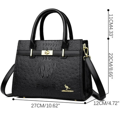 3-layer Women Single Shoulder Bag Soft Leather Designer Handbag Brand Tote Bag Large Capacity Casual Women Handbags
