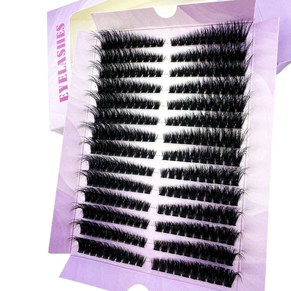 14Rows Fluffy Lash Clusters Thick Volume Eyelash Clusters Extensions 50D/80D Left/Right Individual Lashes Cat Eye Lash Extension
