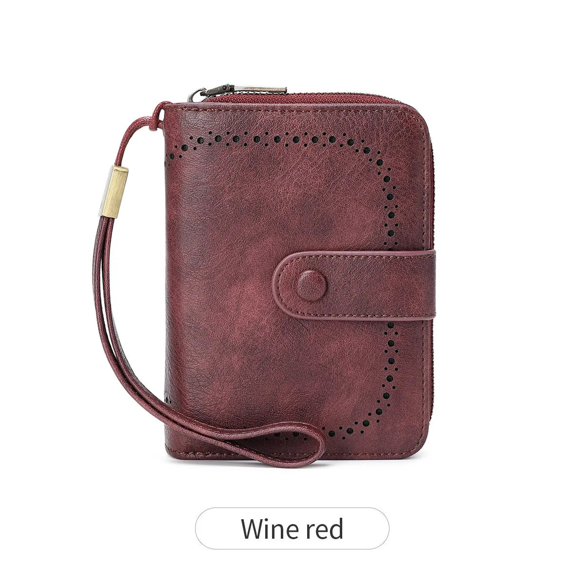 Anti-Theft Brush Bag for Ladies, Oil Wax Leather, Short Purse, European and American Retro, Multi-Function, organ Card Bag