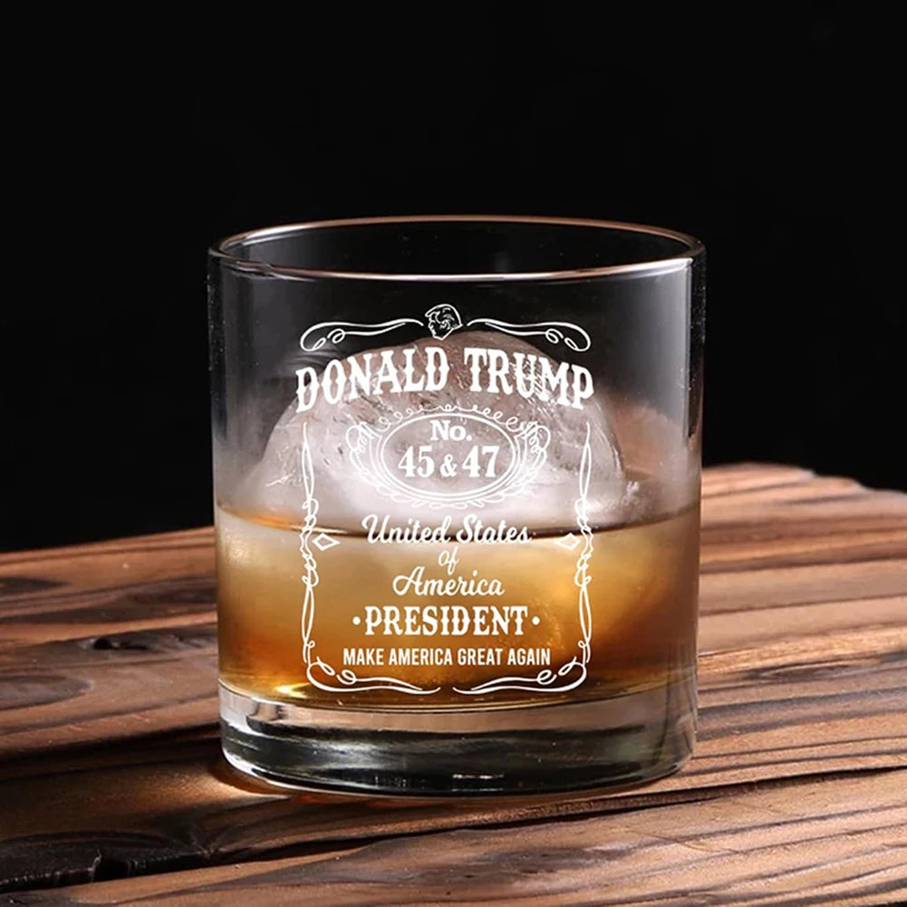 1/2/4PCS Trump Whiskey Glass Wine Glass Lasers Engraved Presidency Glasses Right Wing,Glassware for Drinking,Conservative Gift