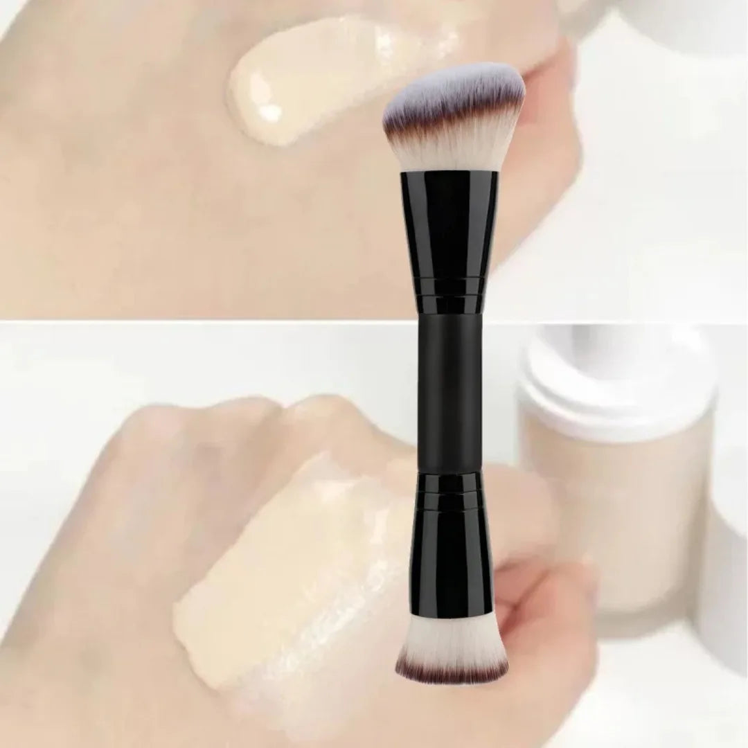 Double Ended Makeup Brush for Cosmetic Loose Powder Brush Concealer Blush Brush Soft Bristles Professional Makeup Beauty Tool