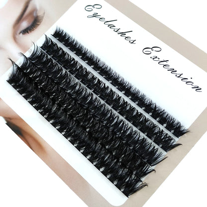 14Rows Fluffy Lash Clusters Thick Volume Eyelash Clusters Extensions 50D/80D Left/Right Individual Lashes Cat Eye Lash Extension