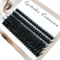 14Rows Fluffy Lash Clusters Thick Volume Eyelash Clusters Extensions 50D/80D Left/Right Individual Lashes Cat Eye Lash Extension
