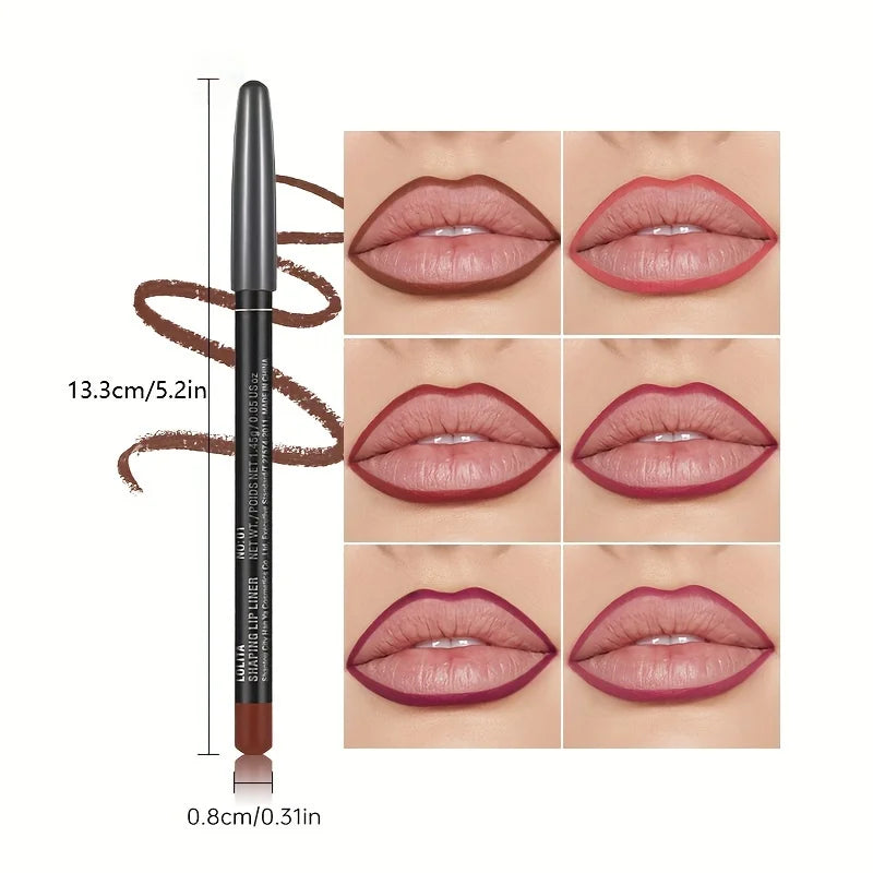 Matte Lip Liner, Long-Lasting, Smooth Application for Perfect Outline & Filling, Versatile Shades for All Skin Types