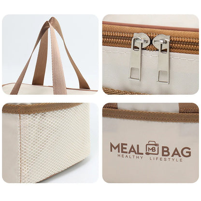 Portable lunch bag food insulated box Waterproof shoulder strap insulated box, hand-held lunch box bag, fresh aluminum DH