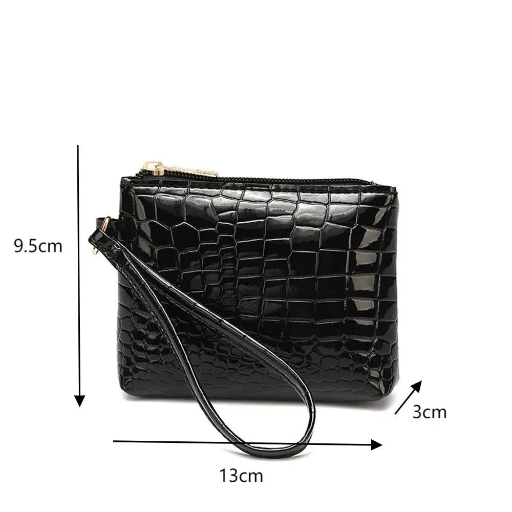Embroidery Coin Purse Women Wallet Ladies PU Leather Solid Color Short Wallet Zipper Card Bag Card Holder Student Money Bag