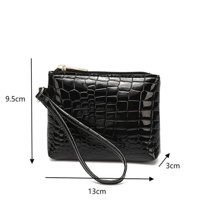 Embroidery Coin Purse Women Wallet Ladies PU Leather Solid Color Short Wallet Zipper Card Bag Card Holder Student Money Bag