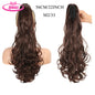 Water Wave Claw Clip In Ponytail Hair Extension Ombre Color Curly Wavy Synthetic Ponytail Extension Hair For Women Pony Tail