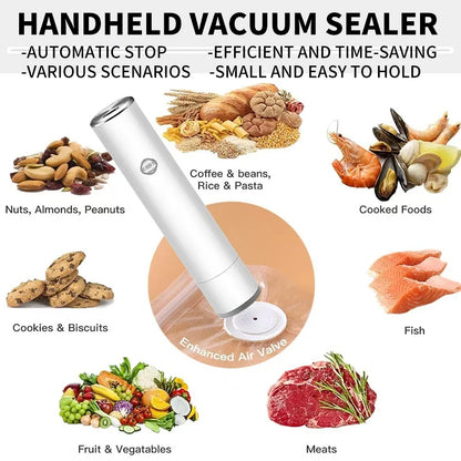 Intelligent charging models portable handheld mini vacuum sealer food preservation home storage automatic pumping compressor