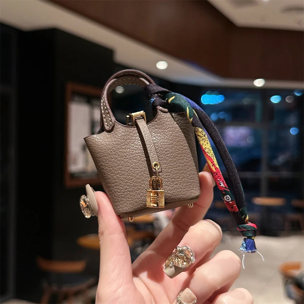 New Mini House Small Bag Handheld Portable Hand Rope Bluetooth Earphone Bag Zero Wallet Multi functional Small Bag