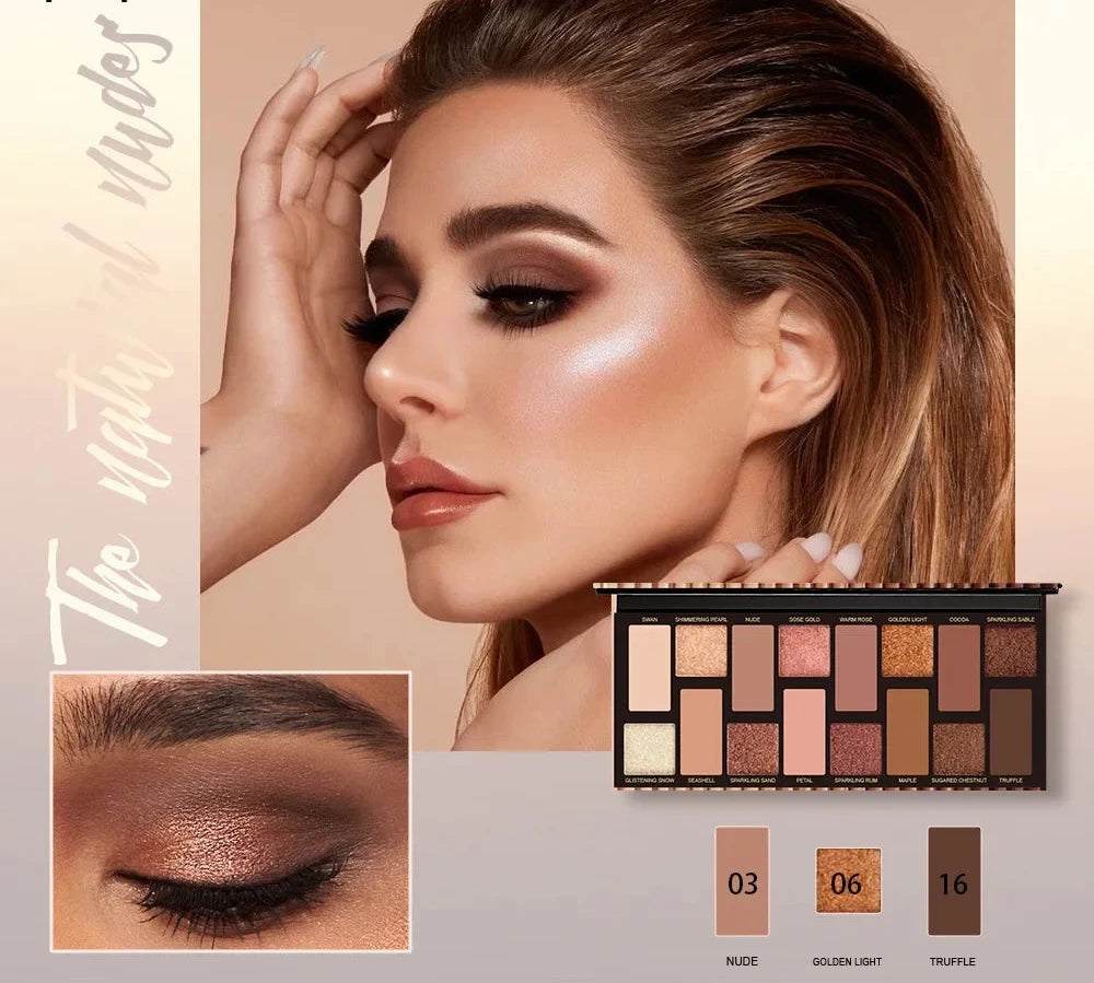 16 Color Eyeshadow Palette Glitter for Eyes Shimmer Matte Eye Shadow Korean Makeup For Women Cosmetics Eye Shine Waterproof