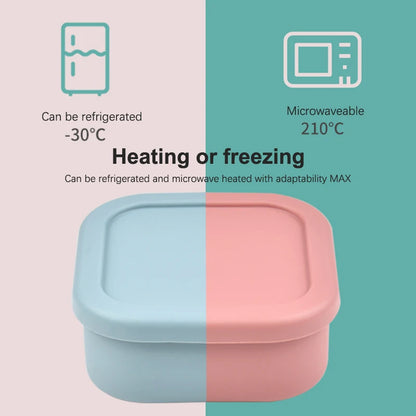 Silicone Food Container Portable Lunch Box – Microwave Safe, Home Kitchen & Outdoor Food Storage Containers, Children Tableware