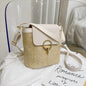Women Straw Woven Shoulder Bag Crossbody Rattan Tote Casual Bucket Bag Beach Versatile Handbag