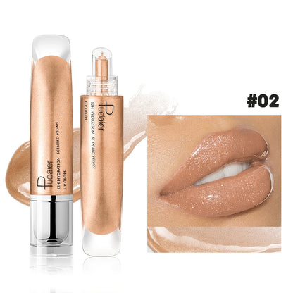 Lip Plumping Shimmer Mirror Water Lip Gloss Glitter Waterproof Moisturizing