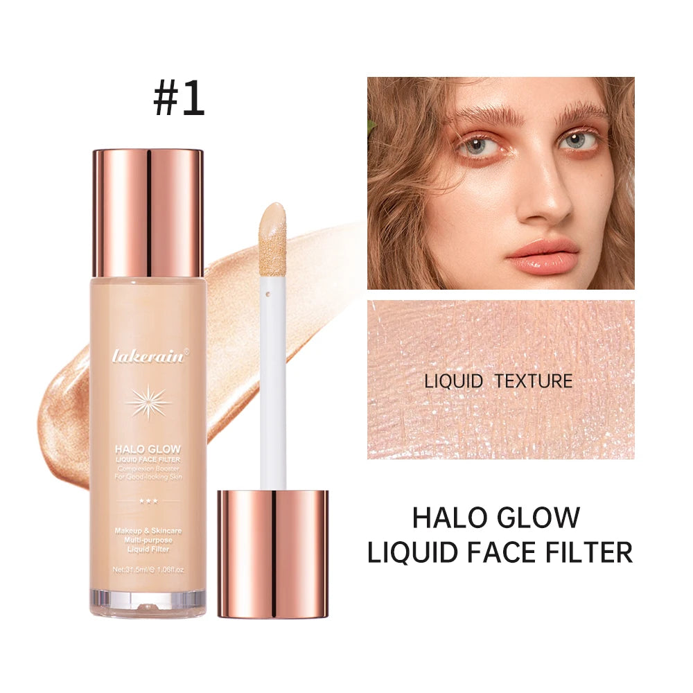 Halo Glow Liquid Filter – Liquid Highlighter & Bronzer for Face & Body