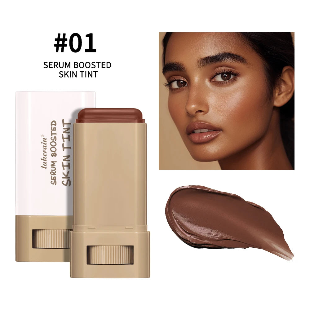 Stick Foundation Balm Serum Boosted Skin Tint Foundation Stick Smooth Plumper Hight Coverage Travel Bronze Foundation Stick