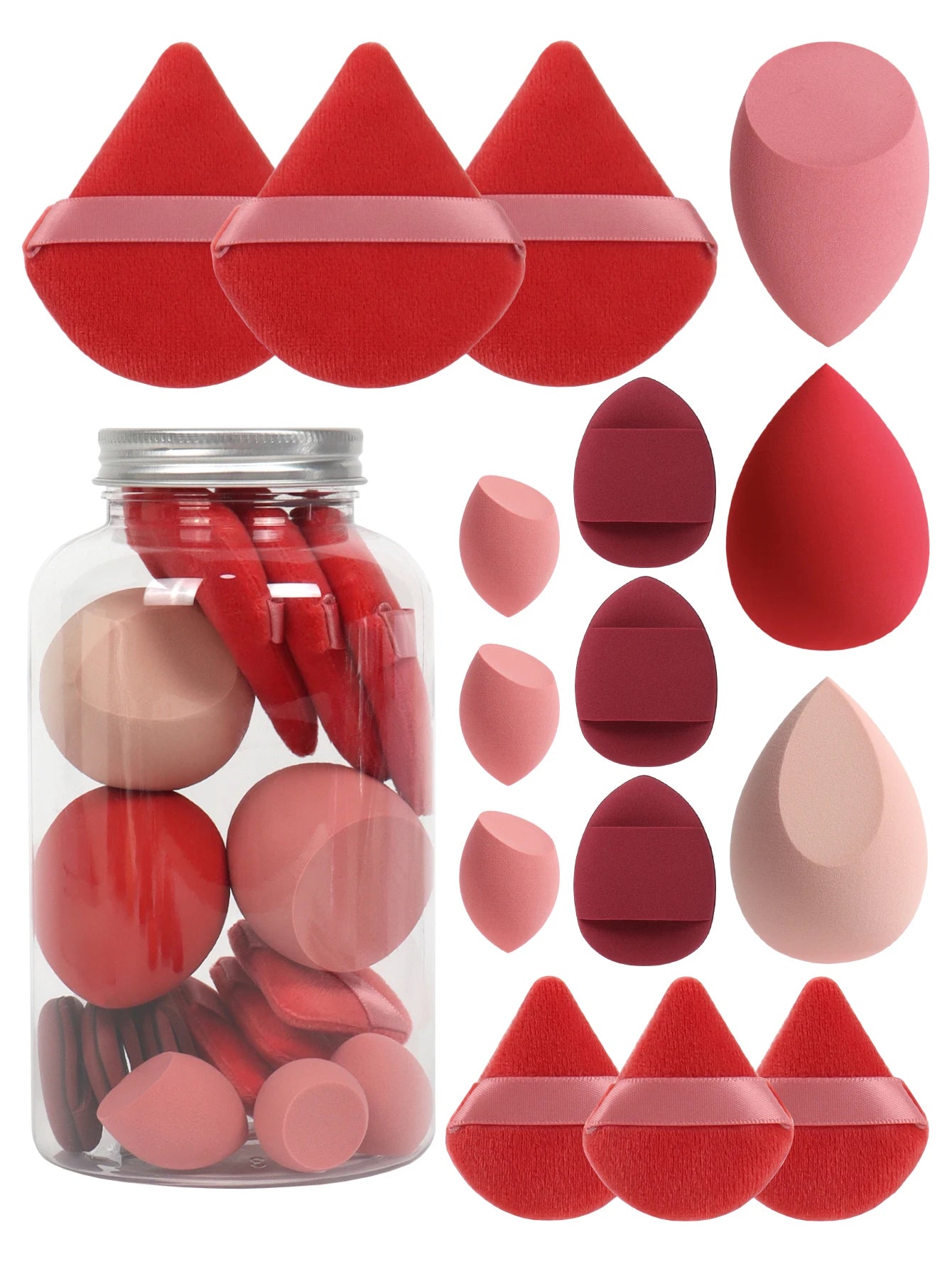 15-Piece Makeup Puff & Sponge Set – Loose Powder Puffs, Mini Makeup Eggs & Air Cushion Applicators