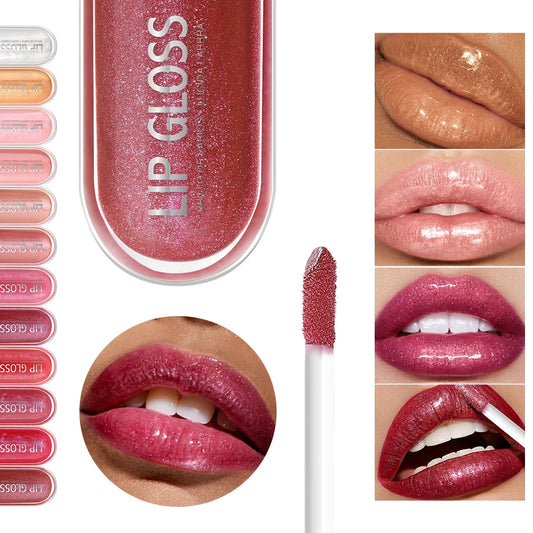 Glitter Lip Gloss Long Lasting Diamond Pearlescent Metallic Liquid Lipstick Moisturizing Lip Glaze Cosmetics