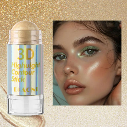 3D Face Brighten Highlighter Bar Cosmetic Face Contour Bronzer Shimmer Highlighter Stick Concealer Cream Makeup tool