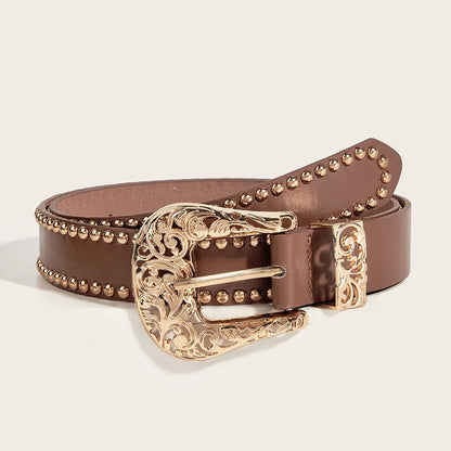 Western Brown PU Leather Leopard Women Belts For Women Cowgirl High Quality Luxury Brands Punk Accessory Wide Female belt
