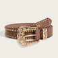 Western Brown PU Leather Leopard Women Belts For Women Cowgirl High Quality Luxury Brands Punk Accessory Wide Female belt