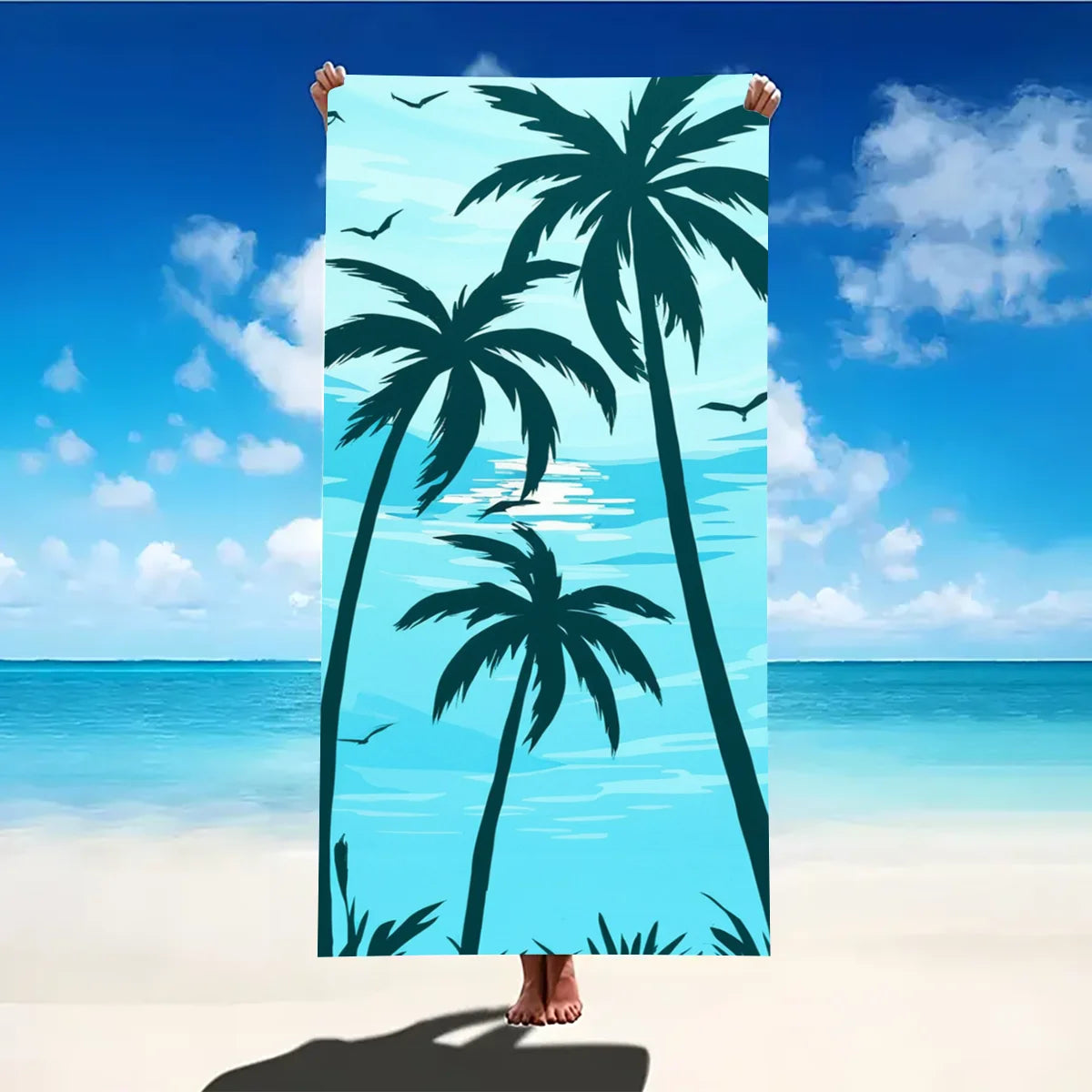Print Sea Beach Towel Quick-Dry Washable Beach Towels Sandproof Portable Beach Towels  For Travel Swimming Camping Beach