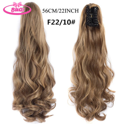 Water Wave Claw Clip In Ponytail Hair Extension Ombre Color Curly Wavy Synthetic Ponytail Extension Hair For Women Pony Tail