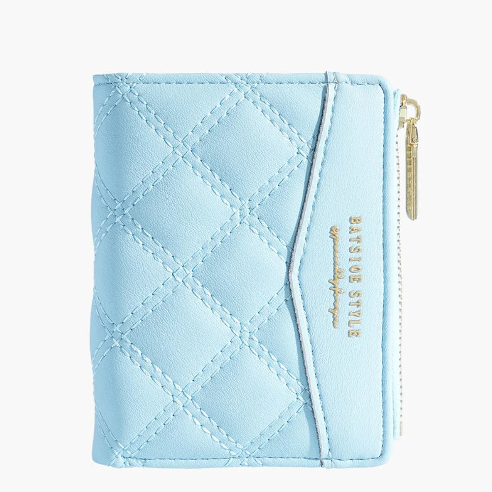 Embroidery Coin Purse Women Wallet Ladies PU Leather Solid Color Short Wallet Zipper Card Bag Card Holder Student Money Bag