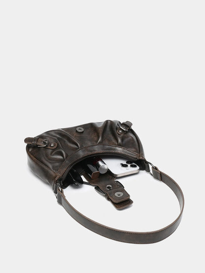 Y2K Punk Style Hobo Bag – Studs & Buckles Shoulder Bag for Women
