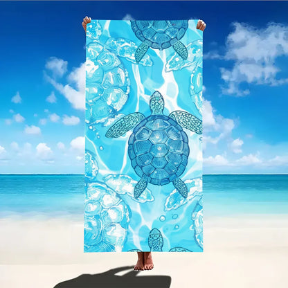 Print Sea Beach Towel Quick-Dry Washable Beach Towels Sandproof Portable Beach Towels  For Travel Swimming Camping Beach