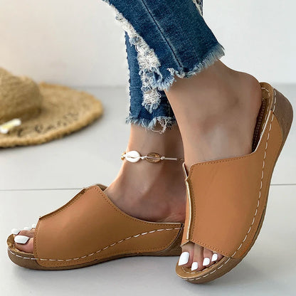 Women Shoes Sandals Summer Party Walking Shoes Slip On Sandals Ladies Wedge Shoes Woman Casual Female Footwear Slippers Woman