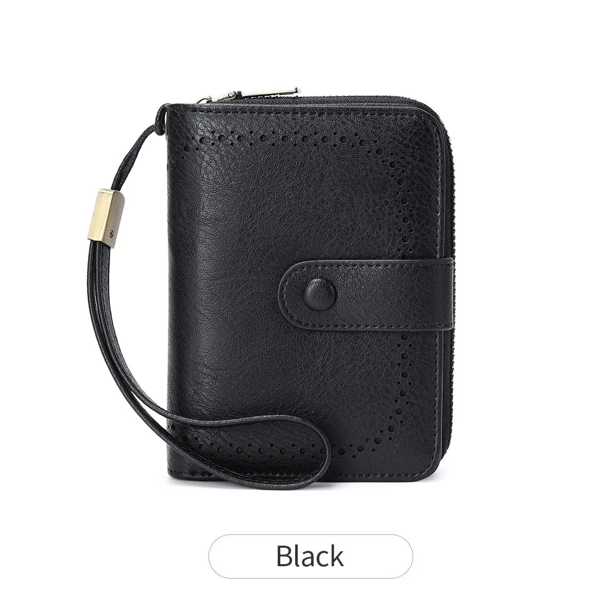 Anti-Theft Brush Bag for Ladies, Oil Wax Leather, Short Purse, European and American Retro, Multi-Function, organ Card Bag
