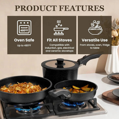 20 Pcs Pots and Pans Set Non Stick Detachable Cookware Sets Nonstick Non Toxic Induction RV Kitchen Cooking Set Dishwasher/Oven